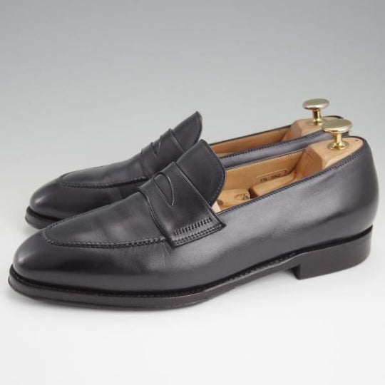 美品★(伊)F.LLIジャコメッティ SIZE 40【定価￥113,300-★コインローファー/FG562】ROSSAラスト/カーフ/濃紺/Giacometti★l347