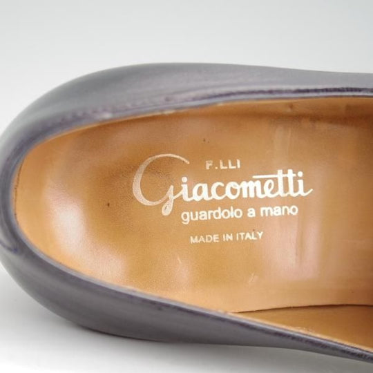 美品★(伊)F.LLIジャコメッティ SIZE 40【定価￥113,300-★コインローファー/FG562】ROSSAラスト/カーフ/濃紺/Giacometti★l347
