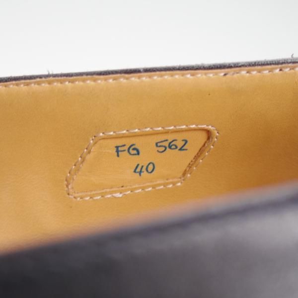 美品★(伊)F.LLIジャコメッティ SIZE 40【定価￥113,300-★コインローファー/FG562】ROSSAラスト/カーフ/濃紺/Giacometti★l347