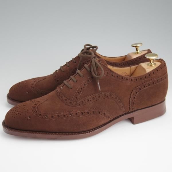 未使用★チャーチ 80F/UK8【旧チャーチ★アンテロープ革/REAL CAPE BUCK/73ラスト】3都市ロゴ/フルブローグ/スエード/濃茶/Church's★l349