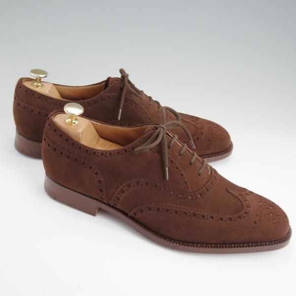 未使用★チャーチ 80F/UK8【旧チャーチ★アンテロープ革/REAL CAPE BUCK/73ラスト】3都市ロゴ/フルブローグ/スエード/濃茶/Church's★l349