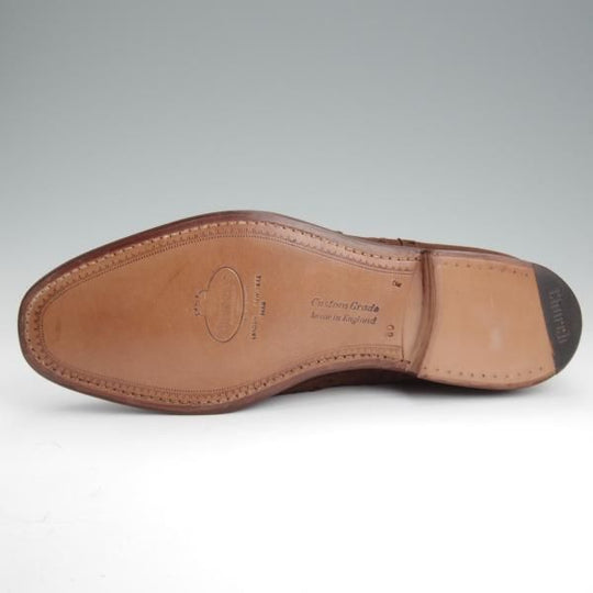 未使用★チャーチ 80F/UK8【旧チャーチ★アンテロープ革/REAL CAPE BUCK/73ラスト】3都市ロゴ/フルブローグ/スエード/濃茶/Church's★l349