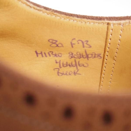 未使用★チャーチ 80F/UK8【旧チャーチ★アンテロープ革/REAL CAPE BUCK/73ラスト】3都市ロゴ/フルブローグ/スエード/濃茶/Church's★l349