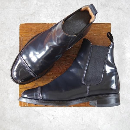 極上★(英)SANDERS/サンダース SIZE 6【定価￥70,400-★ミリタリーコレクション/コマンドソール】サイドゴアブーツ/黒/メンズ★l354