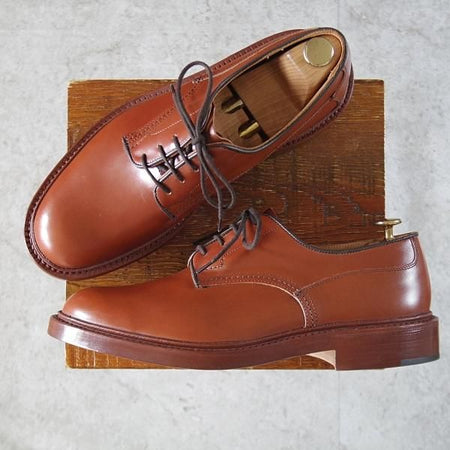 未使用★トリッカーズ SIZE 8.5【定価￥121,000-★Woodstock/マロンアンティーク】5636/プレーントゥ/カーフ/茶/メンズ/Tricker's★l361
