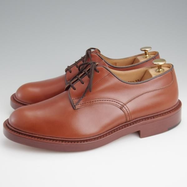 未使用★トリッカーズ SIZE 8.5【定価￥121,000-★Woodstock/マロンアンティーク】5636/プレーントゥ/カーフ/茶/メンズ/Tricker's★l361