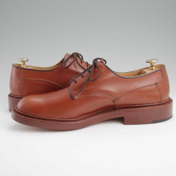 未使用★トリッカーズ SIZE 8.5【定価￥121,000-★Woodstock/マロンアンティーク】5636/プレーントゥ/カーフ/茶/メンズ/Tricker's★l361