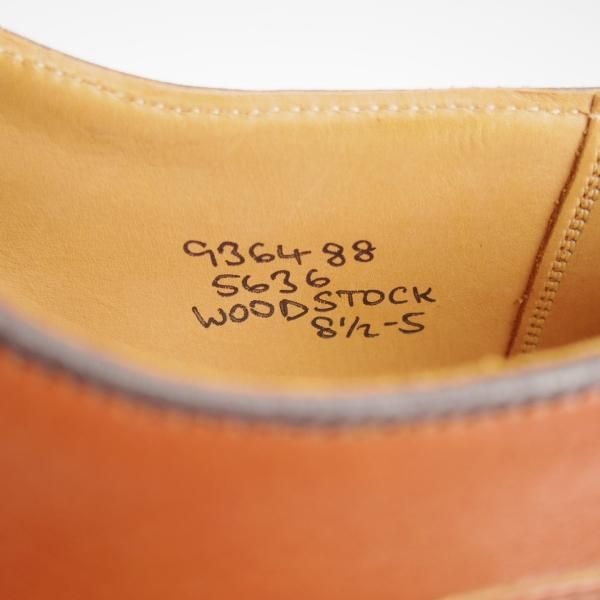 未使用★トリッカーズ SIZE 8.5【定価￥121,000-★Woodstock/マロンアンティーク】5636/プレーントゥ/カーフ/茶/メンズ/Tricker's★l361
