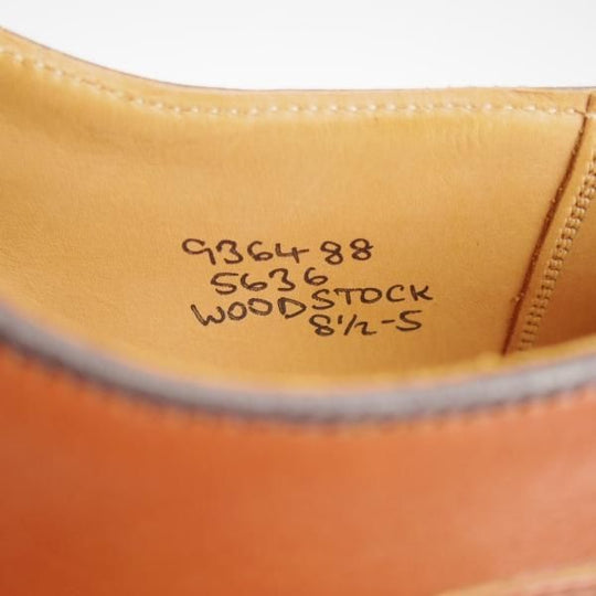 未使用★トリッカーズ SIZE 8.5【定価￥121,000-★Woodstock/マロンアンティーク】5636/プレーントゥ/カーフ/茶/メンズ/Tricker's★l361