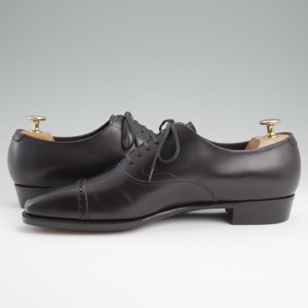 未使用★マニュファクチャーズ SIZE 7.5【定価8万円程度★(仏)デュプイ社のカーフ/パンチドキャップトゥ】黒/Manufacturers★l362