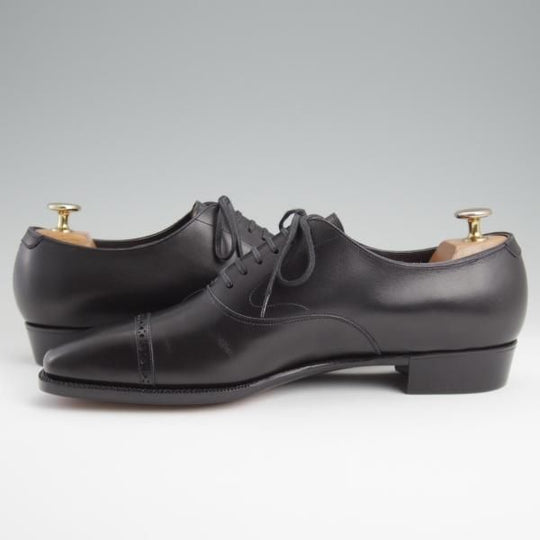 未使用★マニュファクチャーズ SIZE 7.5【定価8万円程度★(仏)デュプイ社のカーフ/パンチドキャップトゥ】黒/Manufacturers★l362