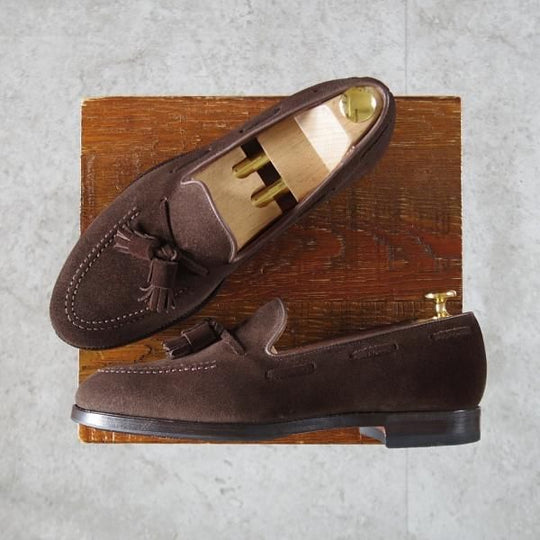 ★クロケット&ジョーンズ 5.5E【定価￥99,000-★CAVENDISH 3/キャベンディッシュ】タッセルローファー/スエード/濃茶/Crockett&Jones★l363