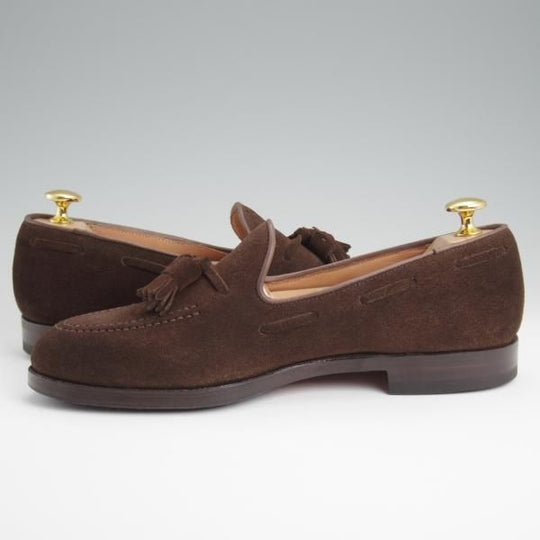 ★クロケット&ジョーンズ 5.5E【定価￥99,000-★CAVENDISH 3/キャベンディッシュ】タッセルローファー/スエード/濃茶/Crockett&Jones★l363