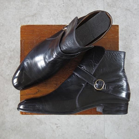★(伊)アルティオリ SIZE 8.5【定価15万円以上★ジョッパーブーツ/黒】カンガルー革/メンズ/ARTIOLI★l366