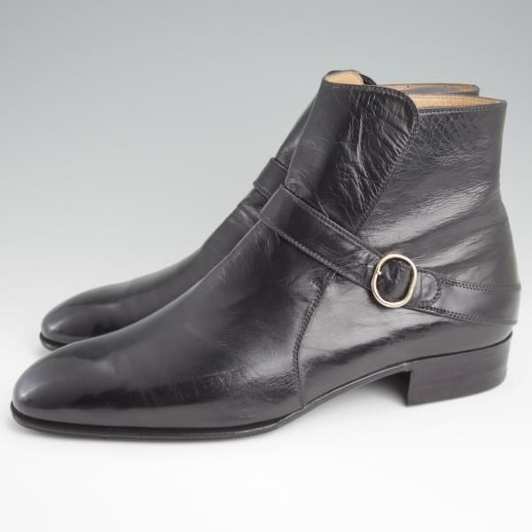 ★(伊)アルティオリ SIZE 8.5【定価15万円以上★ジョッパーブーツ/黒】カンガルー革/メンズ/ARTIOLI★l366