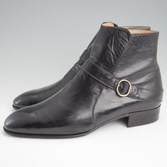 ★(伊)アルティオリ SIZE 8.5【定価15万円以上★ジョッパーブーツ/黒】カンガルー革/メンズ/ARTIOLI★l366