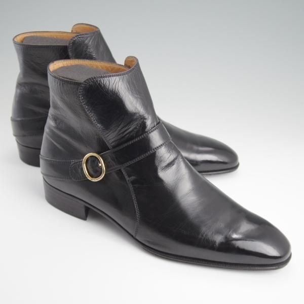 ★(伊)アルティオリ SIZE 8.5【定価15万円以上★ジョッパーブーツ/黒】カンガルー革/メンズ/ARTIOLI★l366