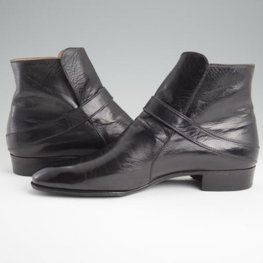 ★(伊)アルティオリ SIZE 8.5【定価15万円以上★ジョッパーブーツ/黒】カンガルー革/メンズ/ARTIOLI★l366