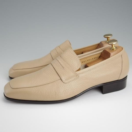 未使用★銀座ヨシノヤ SIZE 25.5【★コインローファー/薄茶】グレインレザー/メンズ/Ginza Yoshinoya★l367