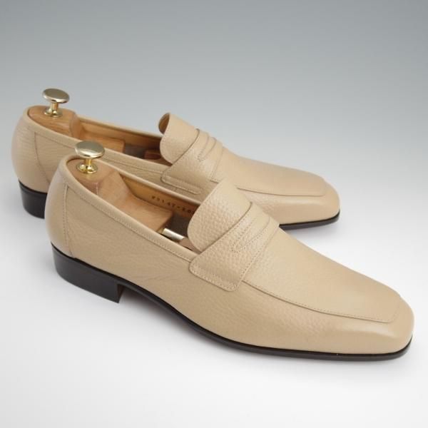 未使用★銀座ヨシノヤ SIZE 25.5【★コインローファー/薄茶】グレインレザー/メンズ/Ginza Yoshinoya★l367