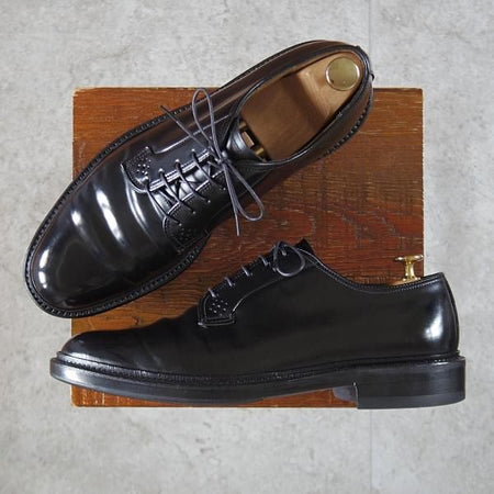 極上★リーガル SIZE 25.5【貴重★水染めコードバン仕様/インペリアルグレード】プレーントゥ/黒/Shell Cordovan/REGAL★l371