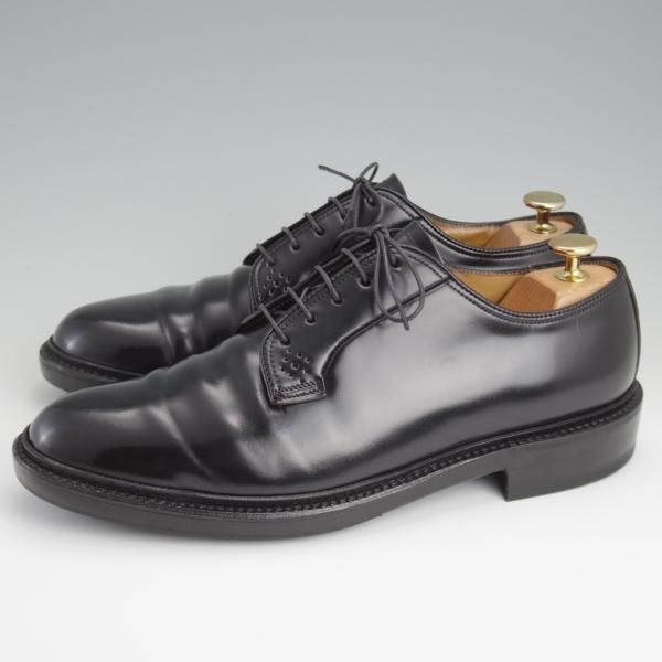 極上★リーガル SIZE 25.5【貴重★水染めコードバン仕様/インペリアルグレード】プレーントゥ/黒/Shell Cordovan/REGAL★l371