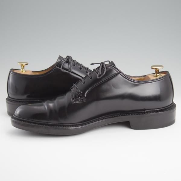 極上★リーガル SIZE 25.5【貴重★水染めコードバン仕様/インペリアルグレード】プレーントゥ/黒/Shell Cordovan/REGAL★l371