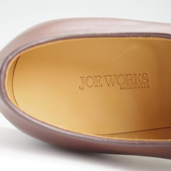 未使用★(台東区)ジョーワークス SIZE 9【注文価格￥107,800〜★(仏)アノネイ社のカーフ】プレーントゥ/茶/メンズ/JOE WORKS★l374