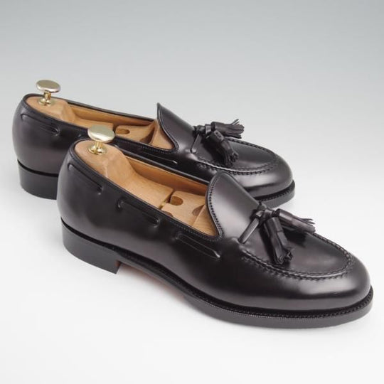 未使用★(台東区)ジョーワークス SIZE 6【注文価格￥184,800〜★コードバン仕様/タッセルローファー】黒/メンズ/JOE WORKS★l376