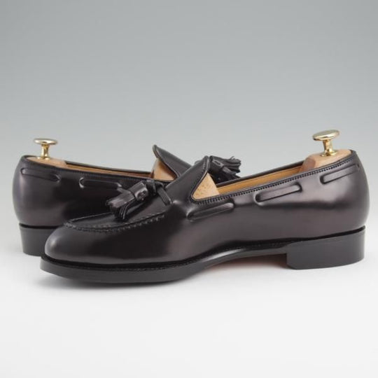 未使用★(台東区)ジョーワークス SIZE 6【注文価格￥184,800〜★コードバン仕様/タッセルローファー】黒/メンズ/JOE WORKS★l376
