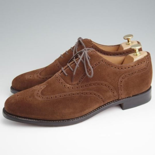 極美品★(英)Loake/ローク UK9.5【★フルブローグ/202DS】スエード/茶/メンズ★l383