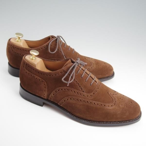 極美品★(英)Loake/ローク UK9.5【★フルブローグ/202DS】スエード/茶/メンズ★l383