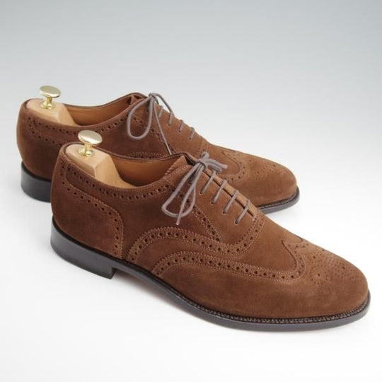 極美品★(英)Loake/ローク UK9.5【★フルブローグ/202DS】スエード/茶/メンズ★l383