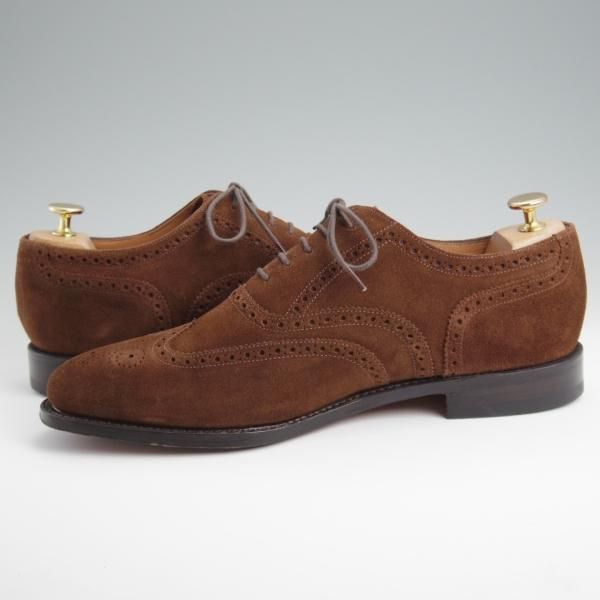 極美品★(英)Loake/ローク UK9.5【★フルブローグ/202DS】スエード/茶/メンズ★l383