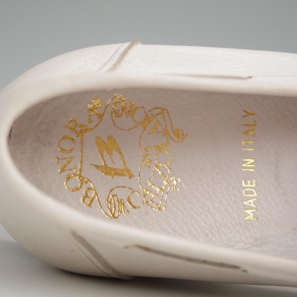 未使用★(伊)BONORA/ボノーラ SIZE 41.5【デッドストック品★キルトローファー/白】シボ革/メンズ★l385