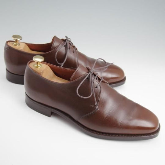 極上★クロケット&ジョーンズ 7E【★ロイドフットウェア別注/Lloyd Footwear】Vフロント/プレーントゥ/カーフ/濃茶/Crockett&Jones★l387