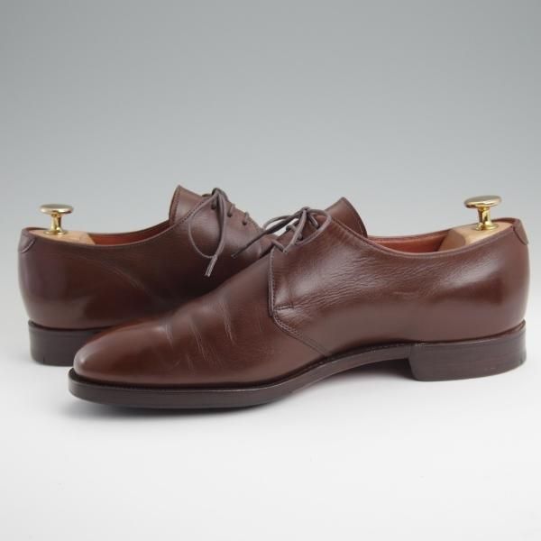 極上★クロケット&ジョーンズ 7E【★ロイドフットウェア別注/Lloyd Footwear】Vフロント/プレーントゥ/カーフ/濃茶/Crockett&Jones★l387