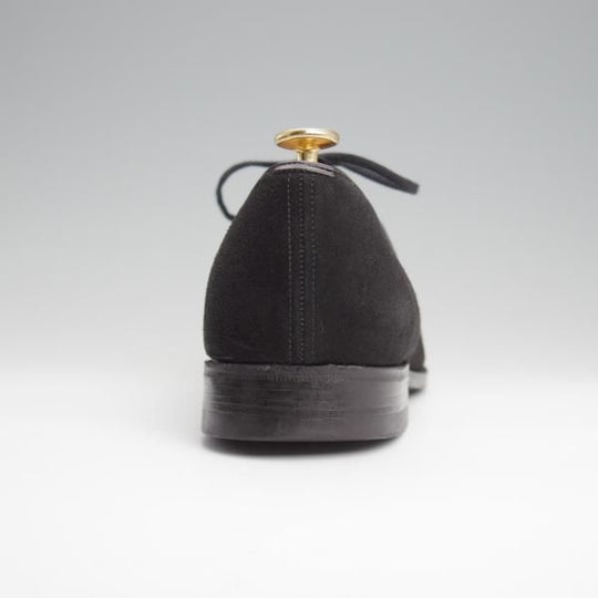 極上★チャーチ 75F/UK7.5【旧チャーチ★3都市ロゴ/84ラスト】ストレートチップ/スエード/黒/メンズ/Church's★l389