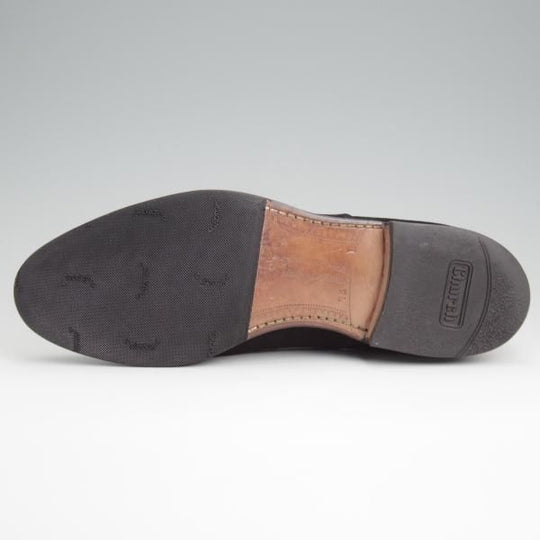 極上★チャーチ 75F/UK7.5【旧チャーチ★3都市ロゴ/84ラスト】ストレートチップ/スエード/黒/メンズ/Church's★l389