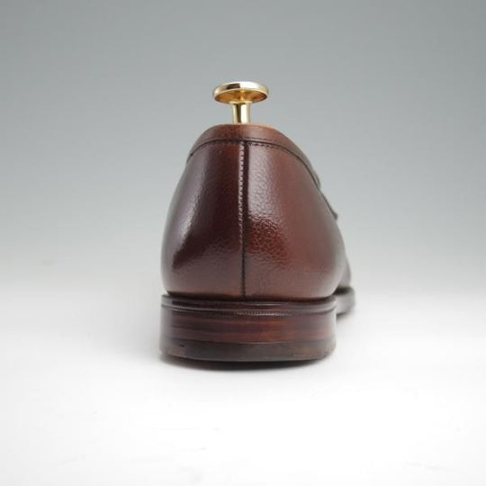 美品★クロケット&ジョーンズ 7.5E【定価￥110,000-★BOSTON 2/ボストン】コインローファー/シボ革/濃茶/Crockett&Jones★l391