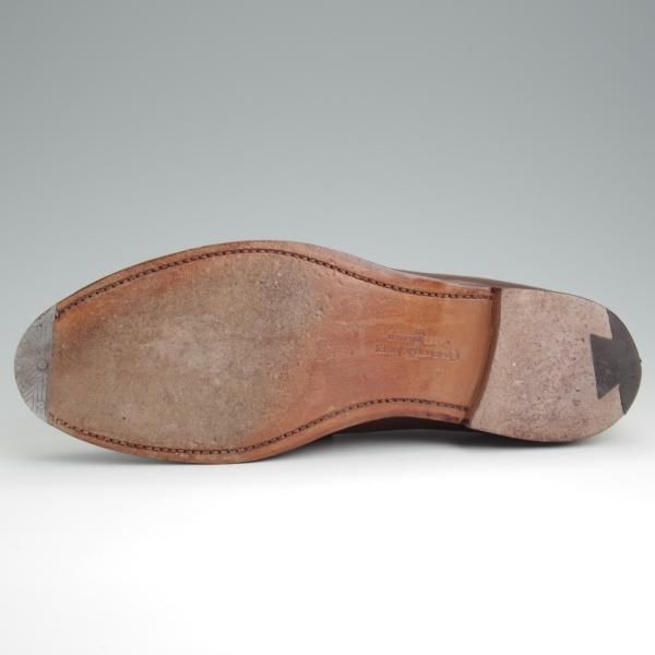美品★クロケット&ジョーンズ 7.5E【定価￥110,000-★BOSTON 2/ボストン】コインローファー/シボ革/濃茶/Crockett&Jones★l391