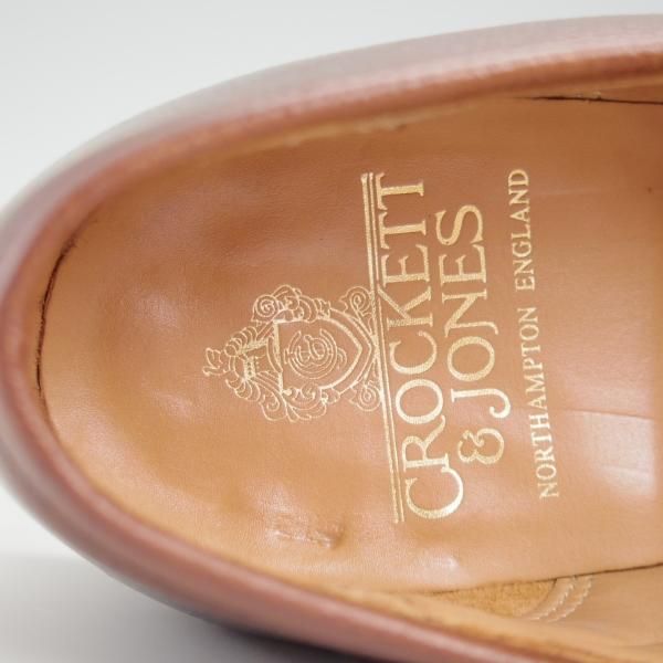 美品★クロケット&ジョーンズ 7.5E【定価￥110,000-★BOSTON 2/ボストン】コインローファー/シボ革/濃茶/Crockett&Jones★l391