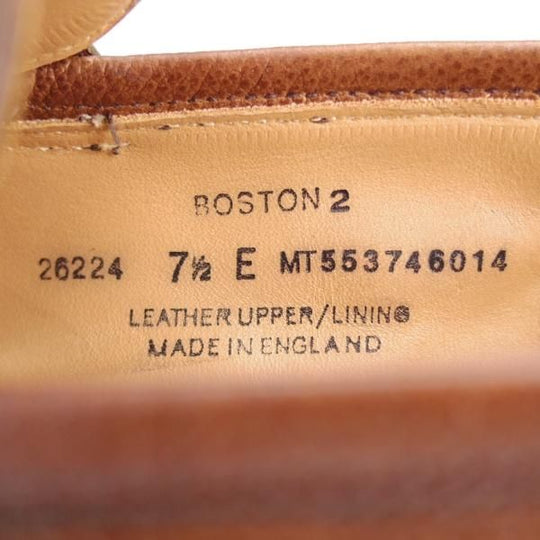 美品★クロケット&ジョーンズ 7.5E【定価￥110,000-★BOSTON 2/ボストン】コインローファー/シボ革/濃茶/Crockett&Jones★l391