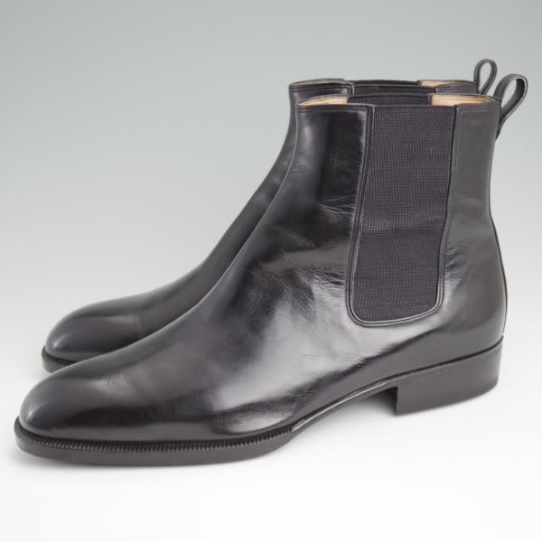 極上★(伊)BONORA/ボノーラ SIZE 41.5【★サイドゴアブーツ/黒】カーフ/メンズ★l392