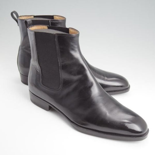 極上★(伊)BONORA/ボノーラ SIZE 41.5【★サイドゴアブーツ/黒】カーフ/メンズ★l392