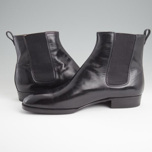 極上★(伊)BONORA/ボノーラ SIZE 41.5【★サイドゴアブーツ/黒】カーフ/メンズ★l392
