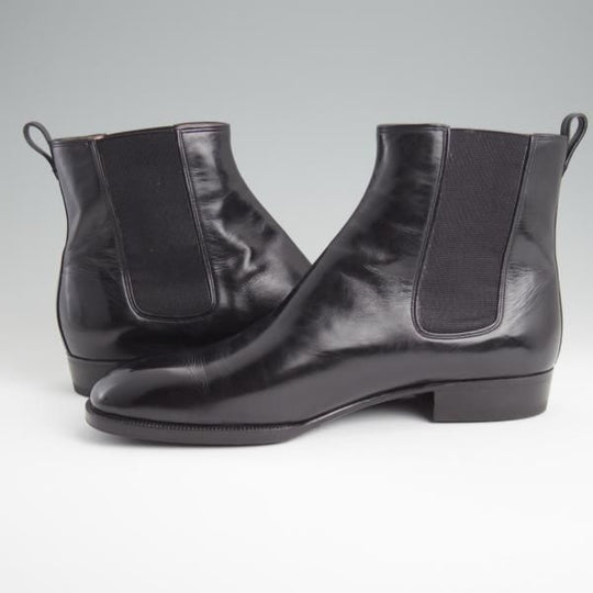 極上★(伊)BONORA/ボノーラ SIZE 41.5【★サイドゴアブーツ/黒】カーフ/メンズ★l392
