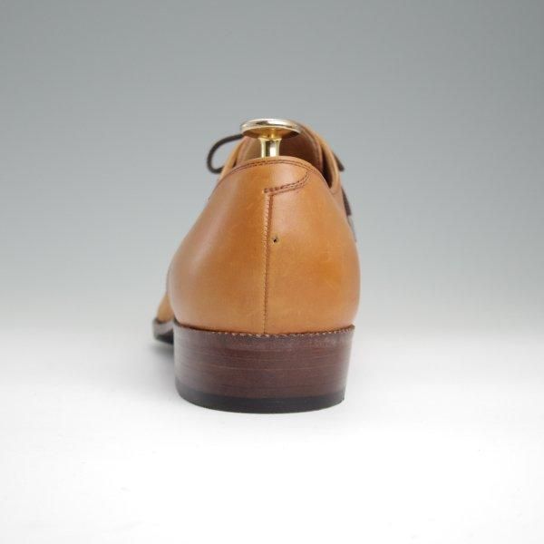 未使用★銀座ヨシノヤ SIZE 25【貴重★バッファローヌバック×カーフ】プレーントゥ/Vフロント/薄茶/メンズ/Ginza Yoshinoya★l401