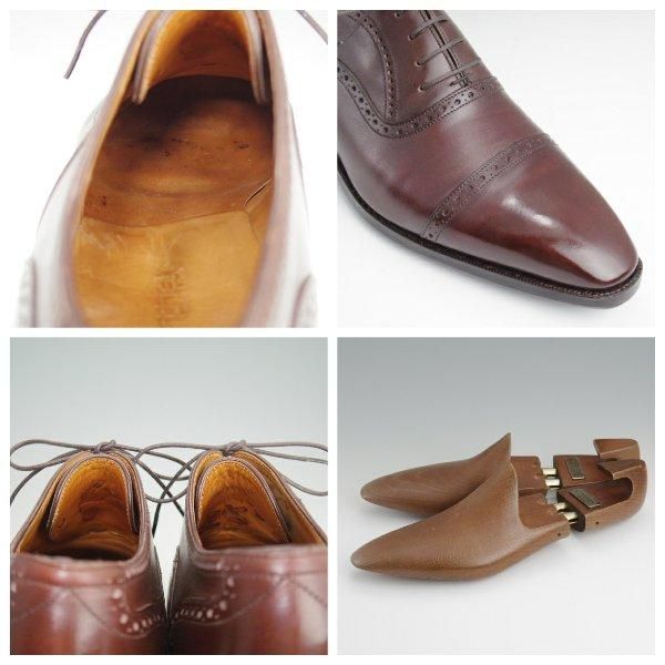 ★(仏)Corthay/コルテ SIZE 8【定価￥225,500-★BUCY/クォーターブローグ】濃茶/カーフ/メンズ★l402