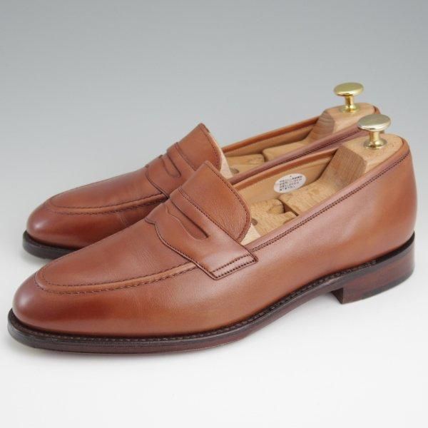 極美品★(英)Loake/ローク 8F【★WHITEHALL/コインローファー】025ラスト/カーフ/茶/メンズ★l403